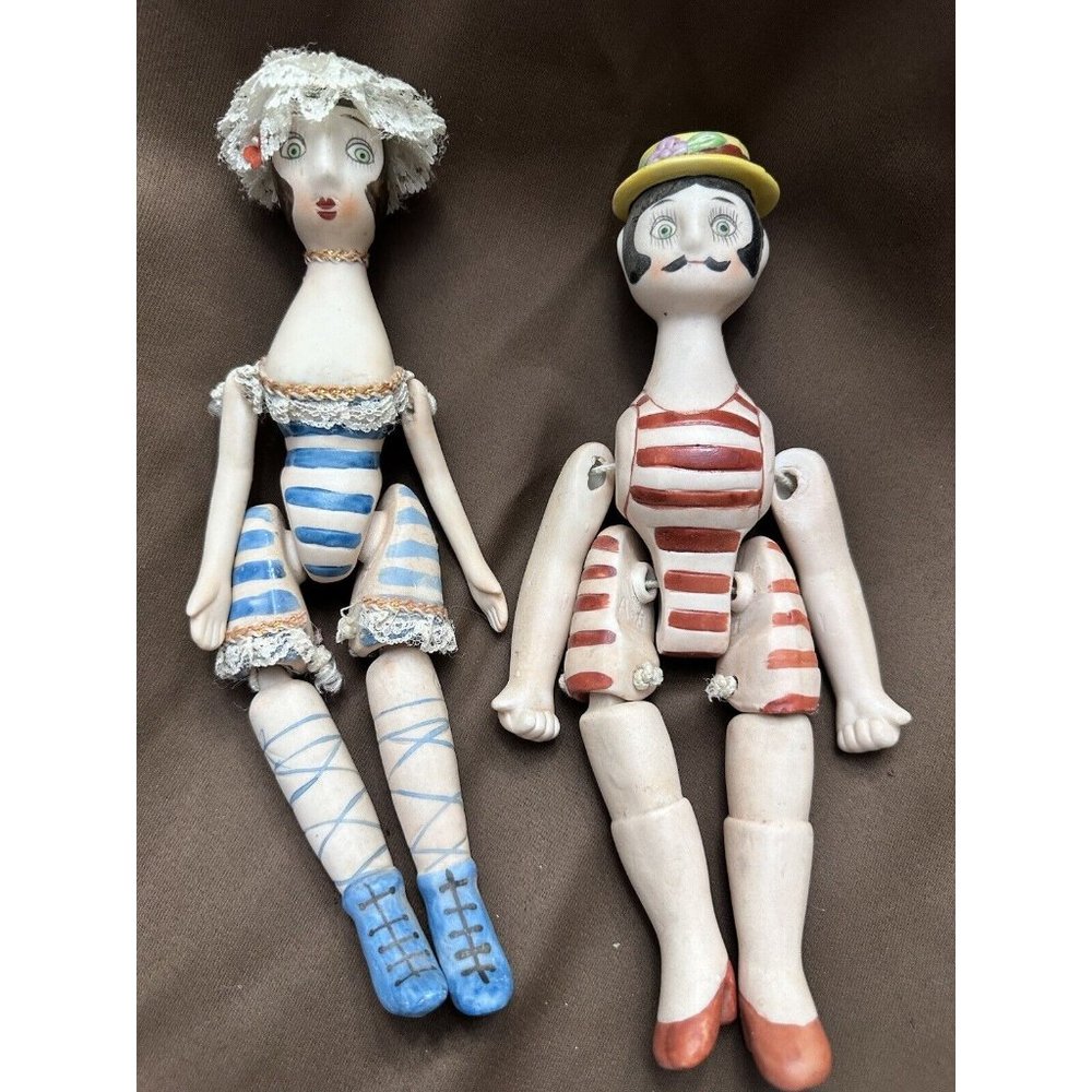 MSR‎ Imports Porcelain Victorian Style Bather Doll 1173 Couple Boy Girl Boxes